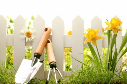 Professional gardener following a safety policy